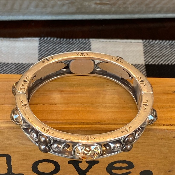 Brighton SELENE Champagne Neutral Crystal Pearl Necklace Bracelet Earrings set - Picture 5 of 16